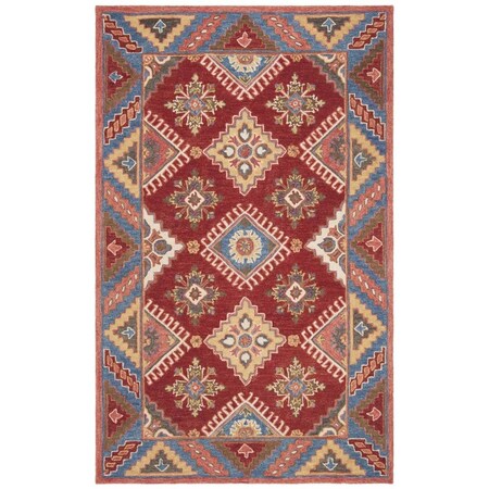 Safavieh Aspen Global Square Hand Knotted Rugs Red & Blue - 7 x 7 ft. APN803Q-7SQ